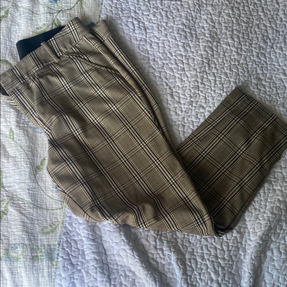 Men's Plaid Pants in Beige
